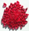 100 5x10mm Transparent Red Drop Beads